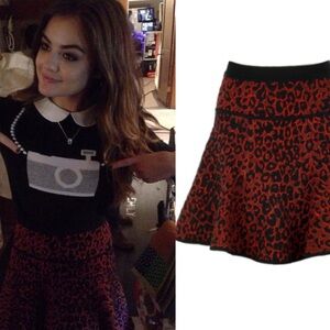 A.L.C. Red and Black Mini Skirt